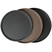 American Chef TNS-11B - Non-Slip Grip 11" Round Rubber-Lined Plastic Tray, Plastic