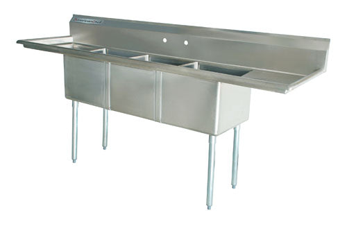 American Chef One Compartment Sink 24"X24"X14" With Left Drainboard SS2424-L - VRS Restaurant Equipment & Supply Store