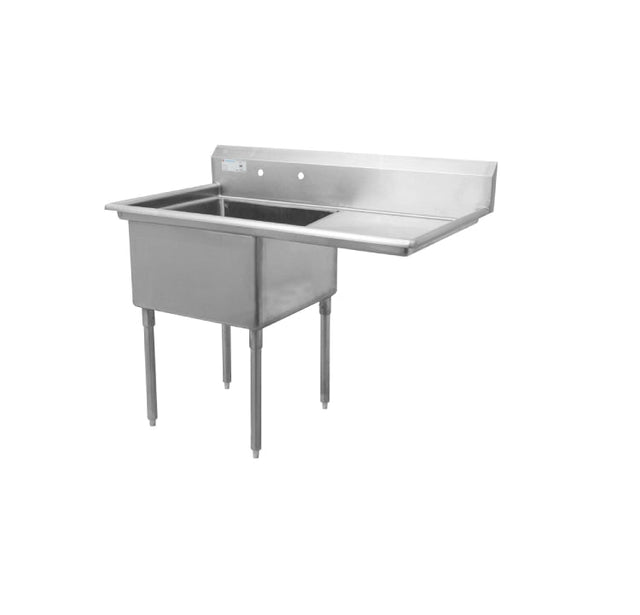 Thorinox Single Sink With Right Drainboard (24″) - VRS Restaurant Equipment & Supply Store