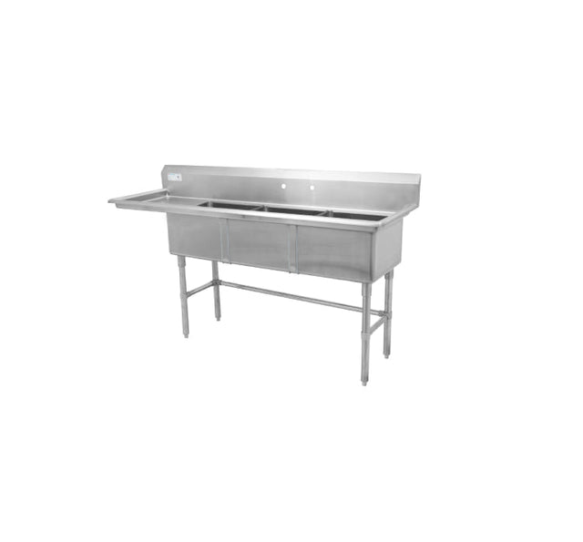 Thorinox Triple Sink With Drainboard (18″) - VRS Restaurant Equipment & Supply Store