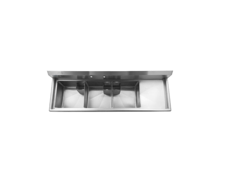 Thorinox Triple Sink With Drainboard (18″) - VRS Restaurant Equipment & Supply Store