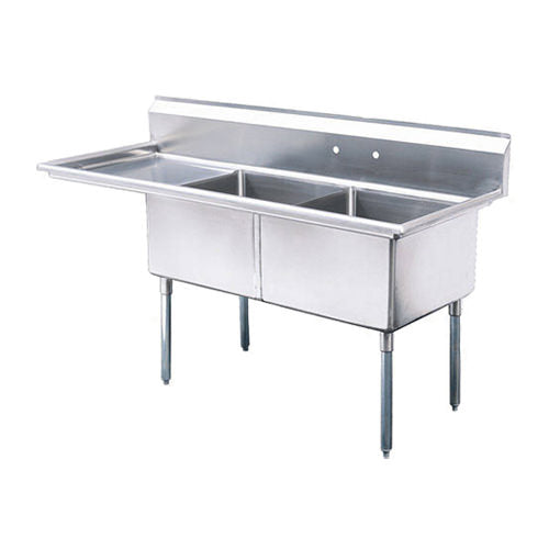 Thorinox Double Sink With Drainboard (24″) - VRS Restaurant Equipment & Supply Store