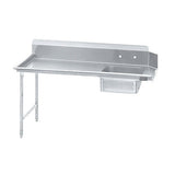 Thorinox 30"X72" Soiled Dish Table (Left) (Wall Mount) - TSDT-3072-L - VRS Restaurant Equipment & Supply Store