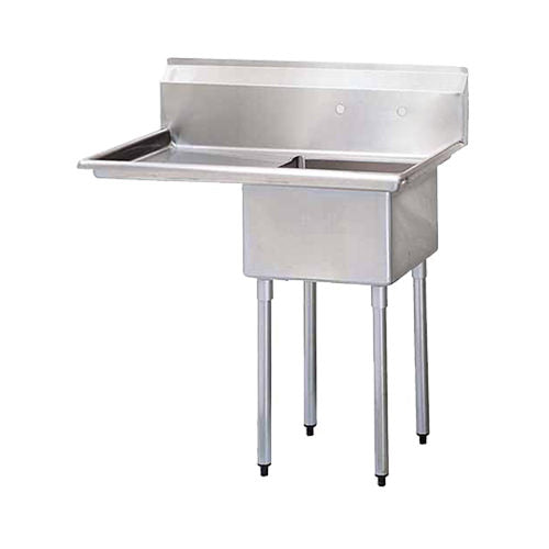 Thorinox Single Sink With Left Drainboard (18″) - VRS Restaurant Equipment & Supply Store