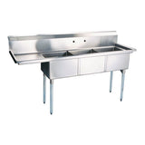 Thorinox Triple Sink With Drainboard (18″) - VRS Restaurant Equipment & Supply Store