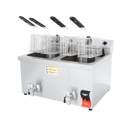 Vollrath 40710 Cayenne 30 Lb Twin Pot Countertop Electric Fryer - VRS Restaurant Equipment & Supply Store