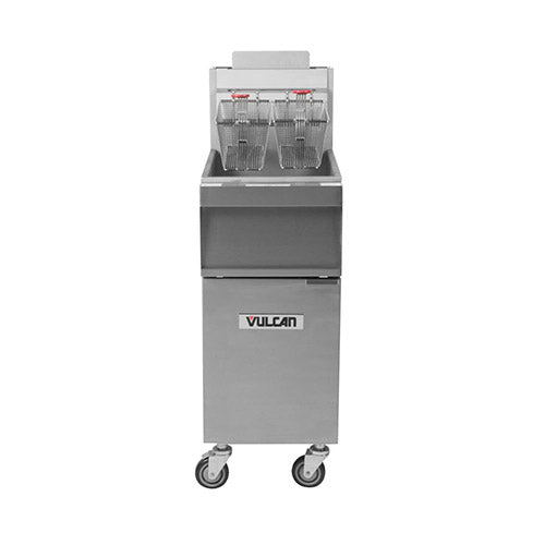 Vulcan 1GR45M 45 Lb High Efficiency Floor Tube Fired Natural Gas Fryer - VRS Restaurant Equipment & Supply Store