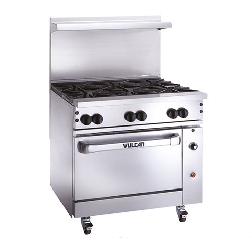 Vulcan Endurance 36S-6B 36″ Natural Gas Range With 6 Open Burner - VRS Restaurant Equipment & Supply Store