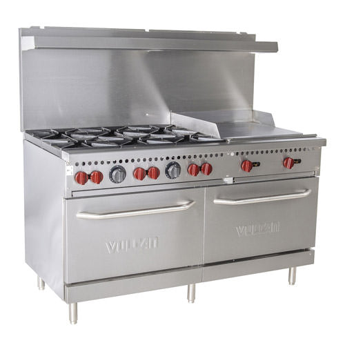 Vulcan SX60F-6B24G 60″ Natural Gas Range With 24″ Griddle - VRS Restaurant Equipment & Supply Store