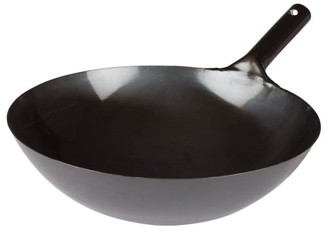 Winco Black Carbon Steel Wok