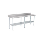 American Chef 24" x 84" 18 Gauge Stainless Steel Work Table with 4" Backsplash - WTS-2484-BK