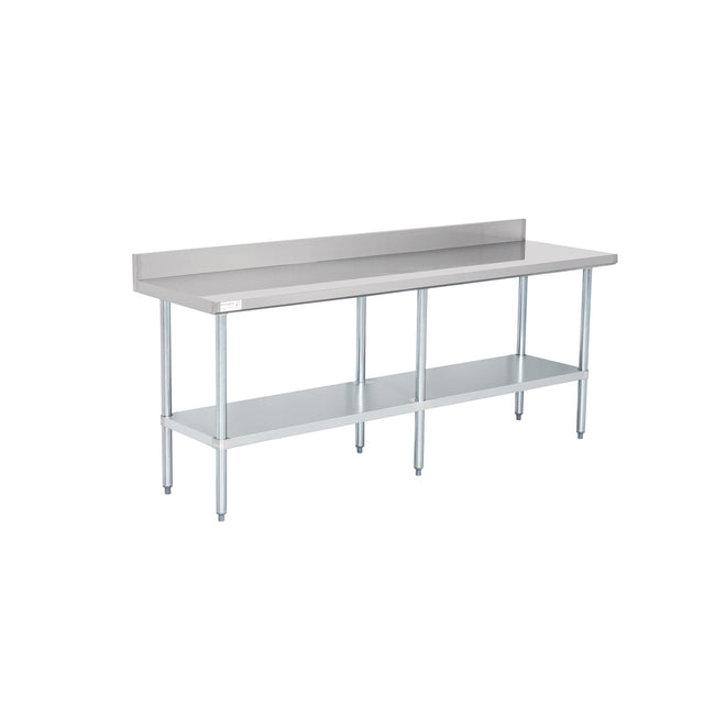 American Chef 24" x 84" 18 Gauge Stainless Steel Work Table with 4" Backsplash - WTS-2484-BK