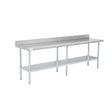 American Chef 24" x 96" 18 Gauge Stainless Steel Work Table with 4" Backsplash - WTS-2496-BK