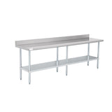 American Chef 24" x 96" 18 Gauge Stainless Steel Work Table with 4" Backsplash - WTS-2496-BK
