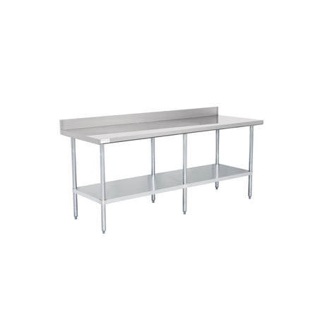 American Chef 30" x 84" 18 Gauge Stainless Steel Work Table with 4" Backsplash - WTS-3084-BK