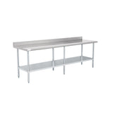 American Chef 30" x 96" 18 Gauge Stainless Steel Work Table with 4" Backsplash - WTS-3096-BK