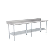 American Chef 30" x 96" 18 Gauge Stainless Steel Work Table with 4" Backsplash - WTS-3096-BK