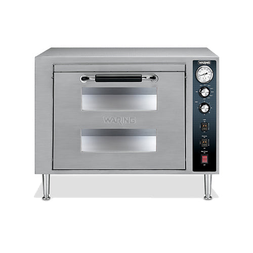 Waring WPO700 27″ Electric Double Deck, Single Chamber Countertop Pizza Oven - VRS Restaurant Equipment & Supply Store