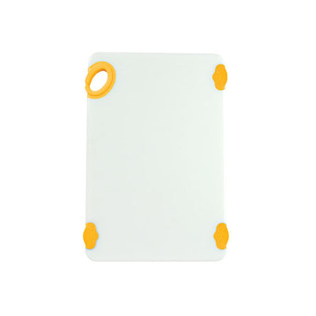 Winco CBN-1218YL 12″ x 18″ Yellow Plastic Cutting Board With Hook - VRS Restaurant Equipment & Supply Store