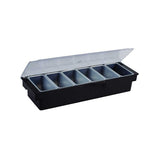 Winco CCH-6 6 Compartment Black Plastic Condiment Holder - VRS Restaurant Equipment & Supply Store