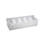 Winco CDP-5 5 Compartment Stainless Steel Condiment Holder - VRS Restaurant Equipment & Supply Store
