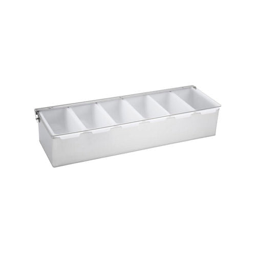 Winco CDP-6 Stainless Steel Condiment Holder - 6 Compartments - VRS Restaurant Equipment & Supply Store