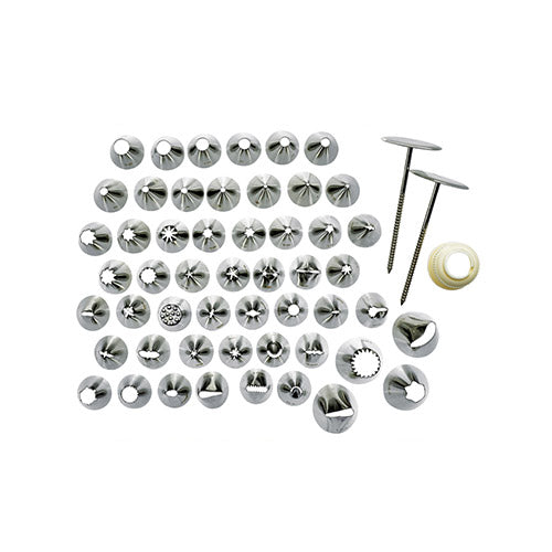 Winco CDT-52 Cake Decorating Set, 52 Tips, Stainless Steel - VRS Restaurant Equipment & Supply Store