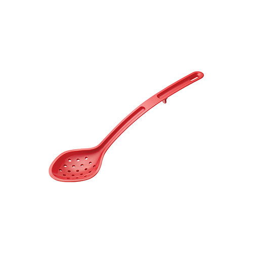 Winco CVPS-13R 13″ Red Polycarbonate Perforated Serving Spoon - VRS Restaurant Equipment & Supply Store