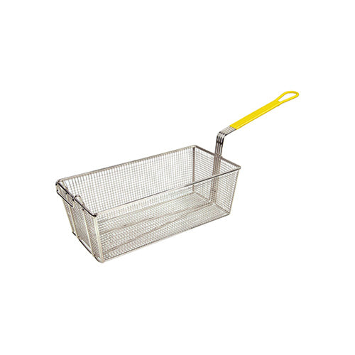 Winco FB-40 17″ Rectangular Fry Basket With Yellow Handle - VRS Restaurant Equipment & Supply Store