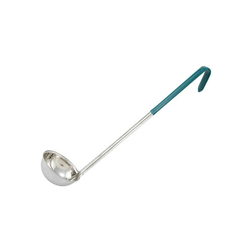 Winco LDC-4 4 Oz Stainless Steel Serving Ladle With Teal Handle - VRS Restaurant Equipment & Supply Store