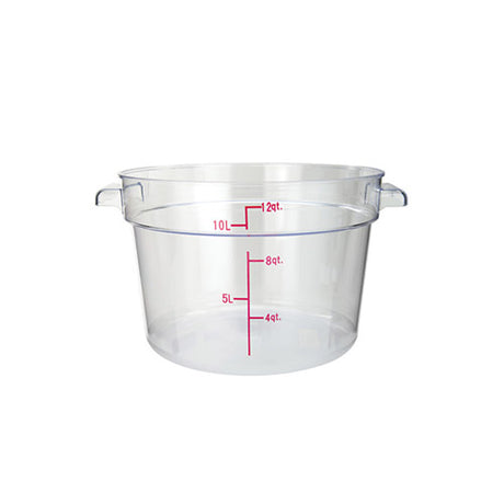 Winco PCRC-12 12 Qt Clear Round Food Container - VRS Restaurant Equipment & Supply Store