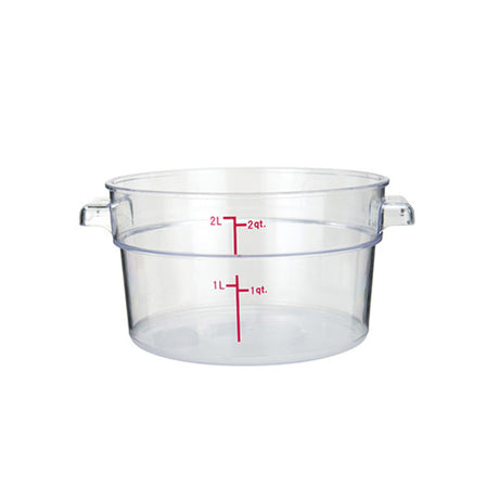 Winco PCRC-2 2 Qt Clear Round Food Container - VRS Restaurant Equipment & Supply Store