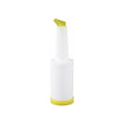 Winco PPB-1Y 1 Qt Liquor Pour Bottle With Yellow Spout and Cap - VRS Restaurant Equipment & Supply Store