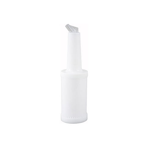 Winco PPB-2W 2 Qt Liquor Pour Bottle With White Spout and Cap - VRS Restaurant Equipment & Supply Store