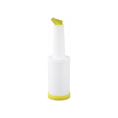 Winco PPB-2Y 2 Qt Liquor Pour Bottle With Yellow Spout and Cap - VRS Restaurant Equipment & Supply Store