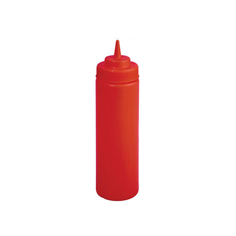 Winco PSW-12R 12 Oz Red Wide Mouth Squeeze Bottle – 6 / Pack - VRS Restaurant Equipment & Supply Store