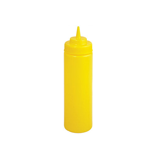 Winco PSW-12Y 12 Oz Yellow Wide Mouth Squeeze Bottle – 6 / Pack - VRS Restaurant Equipment & Supply Store