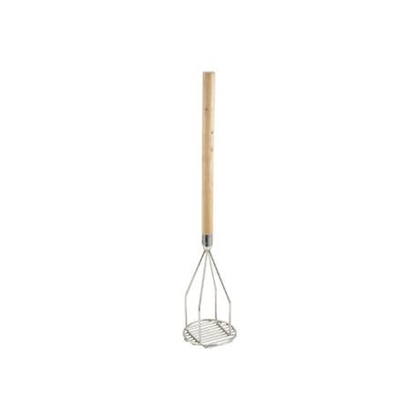 Winco PTM-18R 18″ Round Potato Masher with Wooden Handle - VRS Restaurant Equipment & Supply Store