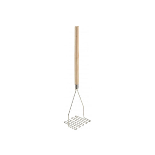 Winco PTM-18S 17 3/4″ Square Potato Masher with Wooden Handle - VRS Restaurant Equipment & Supply Store