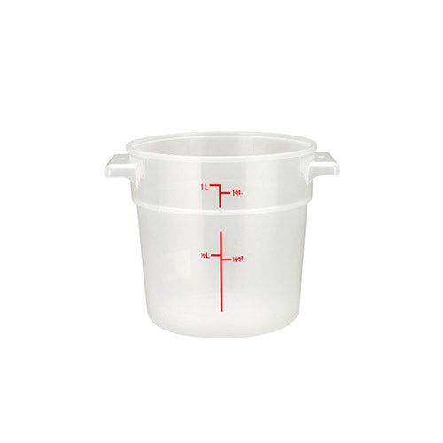 Winco PTRC-1 Polypropylene Round Food Container - VRS Restaurant Equipment & Supply Store