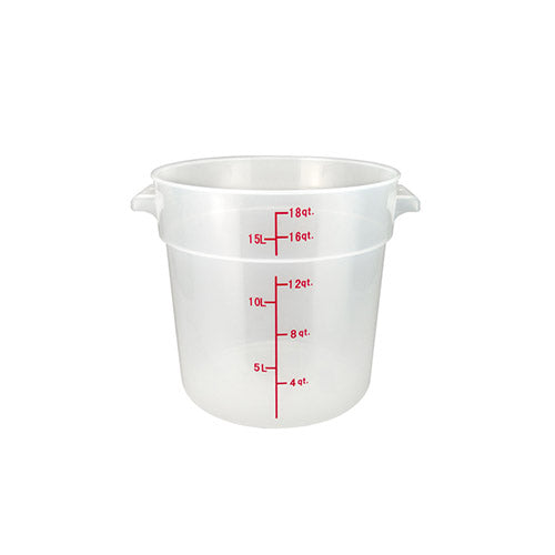 Winco PTRC-18 Polypropylene Round Food Container - VRS Restaurant Equipment & Supply Store