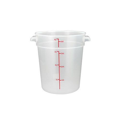 Winco PTRC-4 Polypropylene Round Food Container - VRS Restaurant Equipment & Supply Store