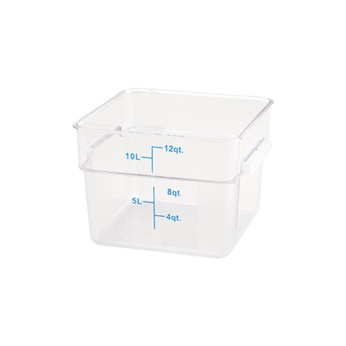 Winco PTSC-12 12 Qt Polypropylene Clear Square Food Container - VRS Restaurant Equipment & Supply Store