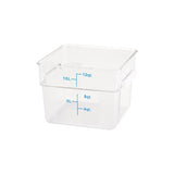 Winco PTSC-12 12 Qt Polypropylene Clear Square Food Container - VRS Restaurant Equipment & Supply Store