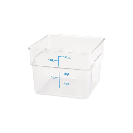 Winco PTSC-12 12 Qt Polypropylene Clear Square Food Container - VRS Restaurant Equipment & Supply Store