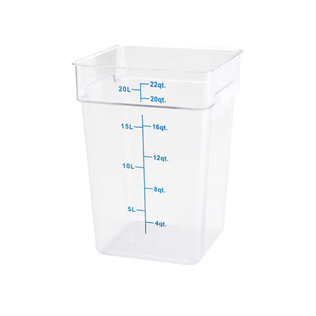 Winco PTSC-22 22 Qt Polypropylene Clear Square Food Container - VRS Restaurant Equipment & Supply Store