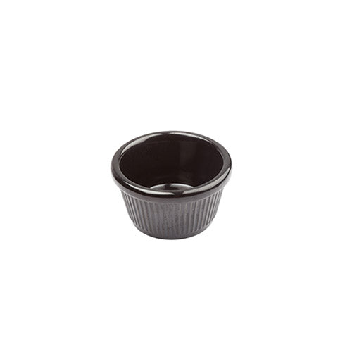 Winco RFM-1K 1 1/2 Oz Fluted Black Melamine Ramekin - VRS Restaurant Equipment & Supply Store