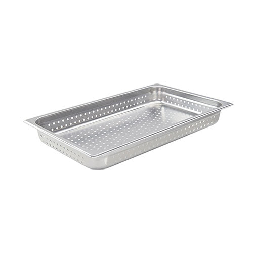 Winco Full Size Perforated Steam Pan, 22 Gauge Stainless Steel - VRS Restaurant Equipment & Supply Store