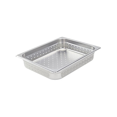 Winco Half (1/2) Size Perforated Steam Pan, 22 Gauge Stainless Steel - VRS Restaurant Equipment & Supply Store