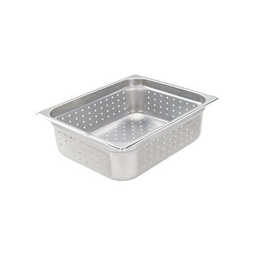 Winco SPJH-204PF Half Size Stainless Steel Perforated Steam Pan – 4″ Deep - VRS Restaurant Equipment & Supply Store